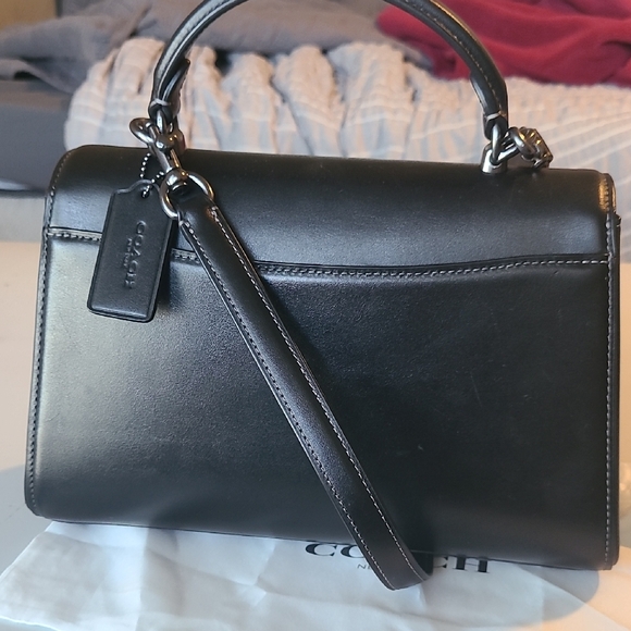 Coach Black Leather Women's Bag And Wallet w/dust cover 11x7 - Picture 3 of 8